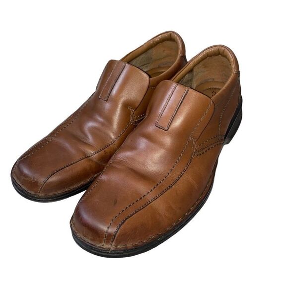 Clarks Men's Escalade Step Slip-On Loafer SZ 10 brown leather - Picture 1 of 9